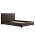 Double PU Leather Deluxe Bed Frame Brown-Bed Frames-PEROZ Accessories