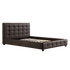 Queen PU Leather Deluxe Bed Frame Brown-Furniture > Bedroom-PEROZ Accessories