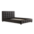 Queen PU Leather Deluxe Bed Frame Black-Furniture > Bedroom-PEROZ Accessories