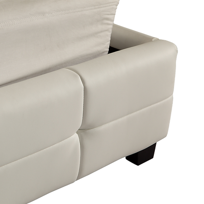 King PU Leather Deluxe Bed Frame White-Bed Frames-PEROZ Accessories