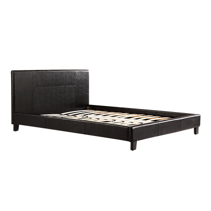 Queen PU Leather Bed Frame Black-Bed Frames-PEROZ Accessories