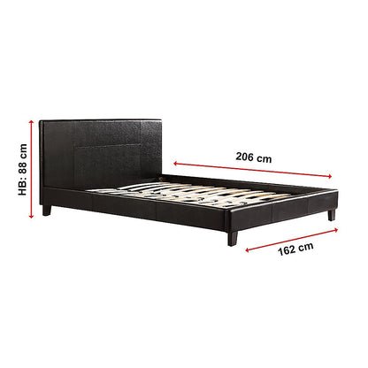 Queen PU Leather Bed Frame Black-Bed Frames-PEROZ Accessories