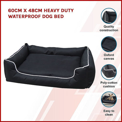 60cm x 48cm Heavy Duty Waterproof Dog Bed-Pet Beds-PEROZ Accessories