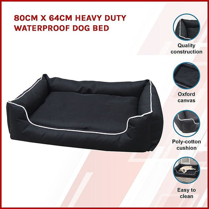80cm x 64cm Heavy Duty Waterproof Dog Bed-Pet Beds-PEROZ Accessories