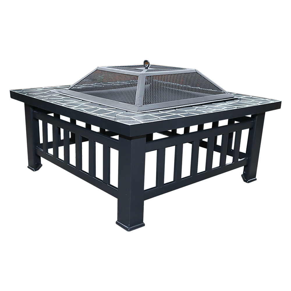 18&quot; Square Metal Fire Pit Outdoor Heater-Fire Pits-PEROZ Accessories