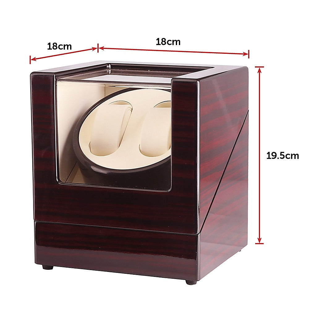 Automatic Dual Watch Winder Wood Display Box Case Motor Rotation Storage-Watch Accessories-PEROZ Accessories