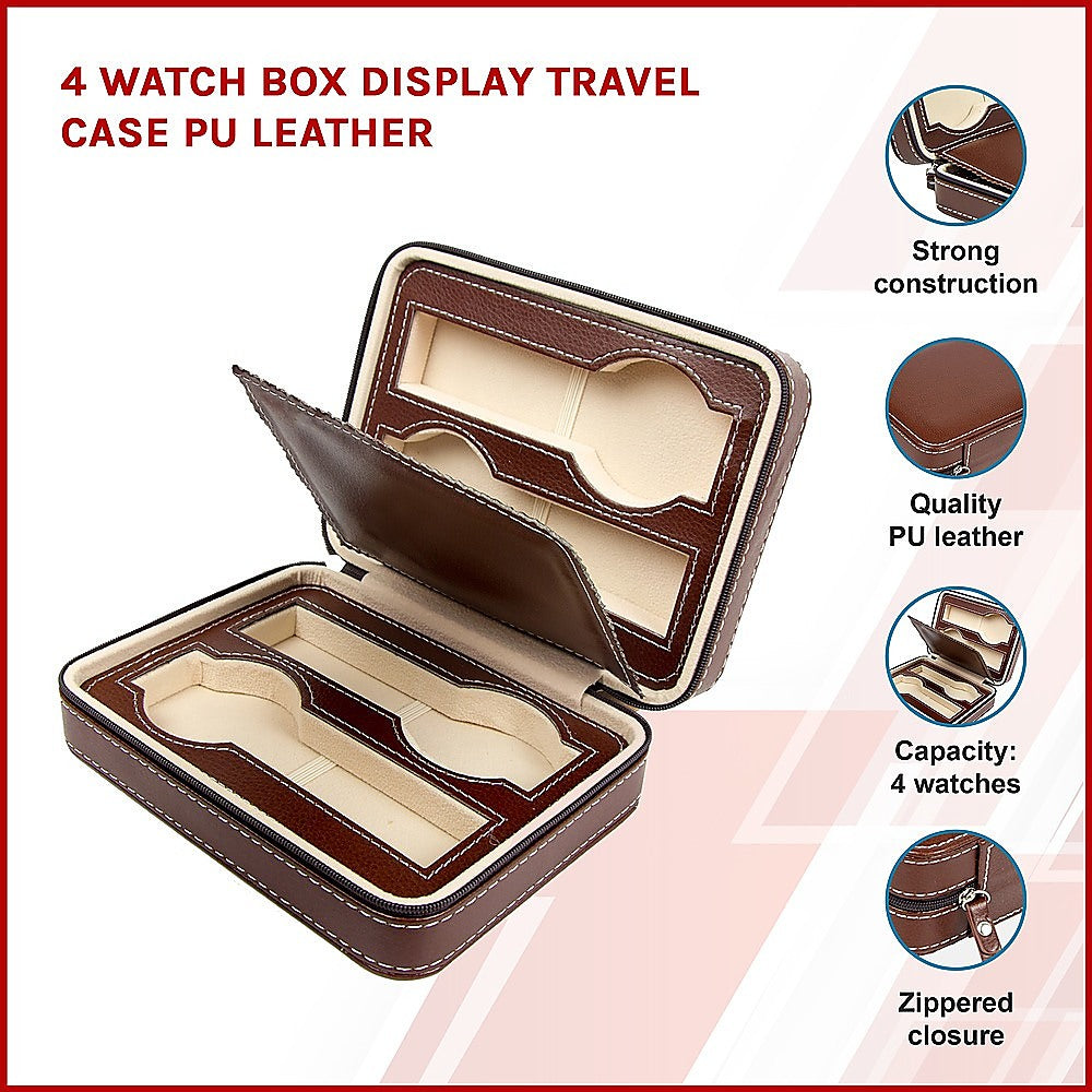 Watch Box Display Travel Case PU Leather-Home &amp; Garden &gt; Hobbies-PEROZ Accessories