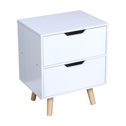Wooden Bedside Table 2 Drawers Cabinet Storage Night Stand-Furniture &gt; Office-PEROZ Accessories