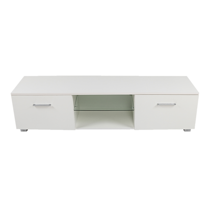 TV Cabinet Entertainment Unit Stand High Gloss Storage Shelf 140cm White-Entertainment Unit-PEROZ Accessories