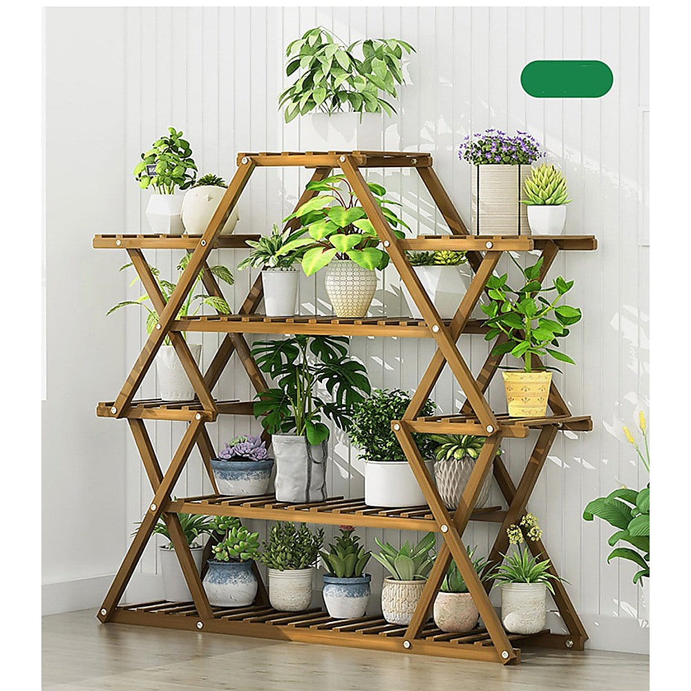 Bamboo Multilayer Flower Plant Bonsai Rack Shelf Stand Porch Lawn Patio-Furniture &gt; Office-PEROZ Accessories