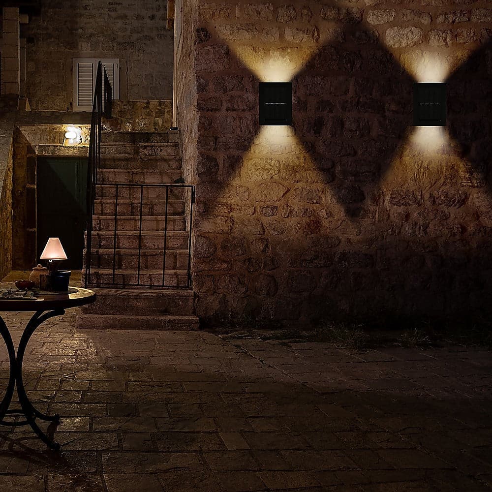 2pc Outdoor Solar LED Deck Lights Garden Patio Pathway Stairs Warm White-Home &amp; Garden &gt; Home &amp; Garden Others-PEROZ Accessories