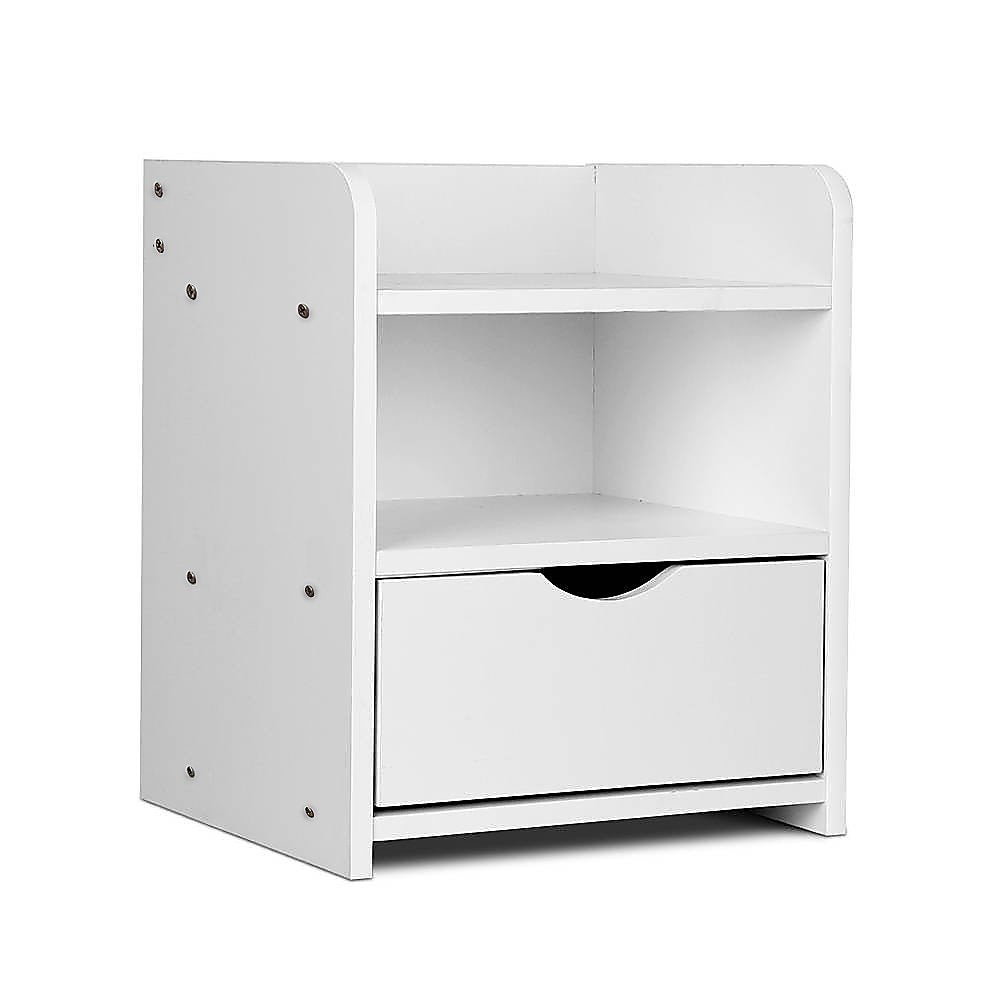 Bedside Table Side Nightstand Storage Drawer Shelf Bedroom Unit-Furniture &gt; Office-PEROZ Accessories