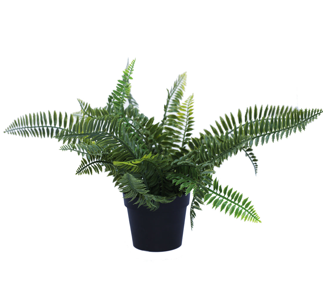 Small Potted Artificial Dark Green Fern Plant UV Resistant 20cm-Home &amp; Garden &gt; Artificial Plants-PEROZ Accessories