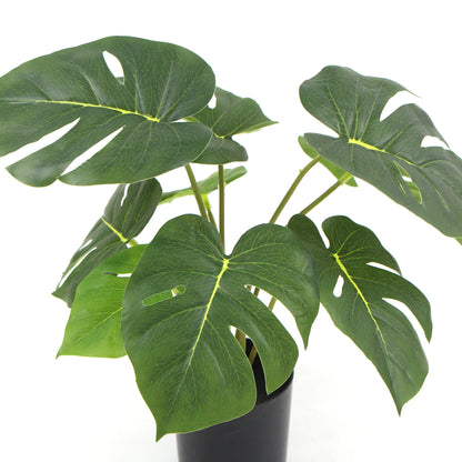 Potted Artificial Split Philodendron Plant With Real Touch Leaves 35cm-Home &amp; Garden &gt; Artificial Plants-PEROZ Accessories