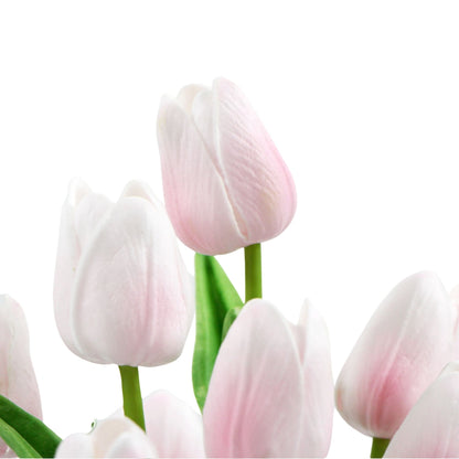 Flowering Pink Artificial Tulip Plant Arrangement With Ceramic Bowl 35cm-Home &amp; Garden &gt; Artificial Plants-PEROZ Accessories