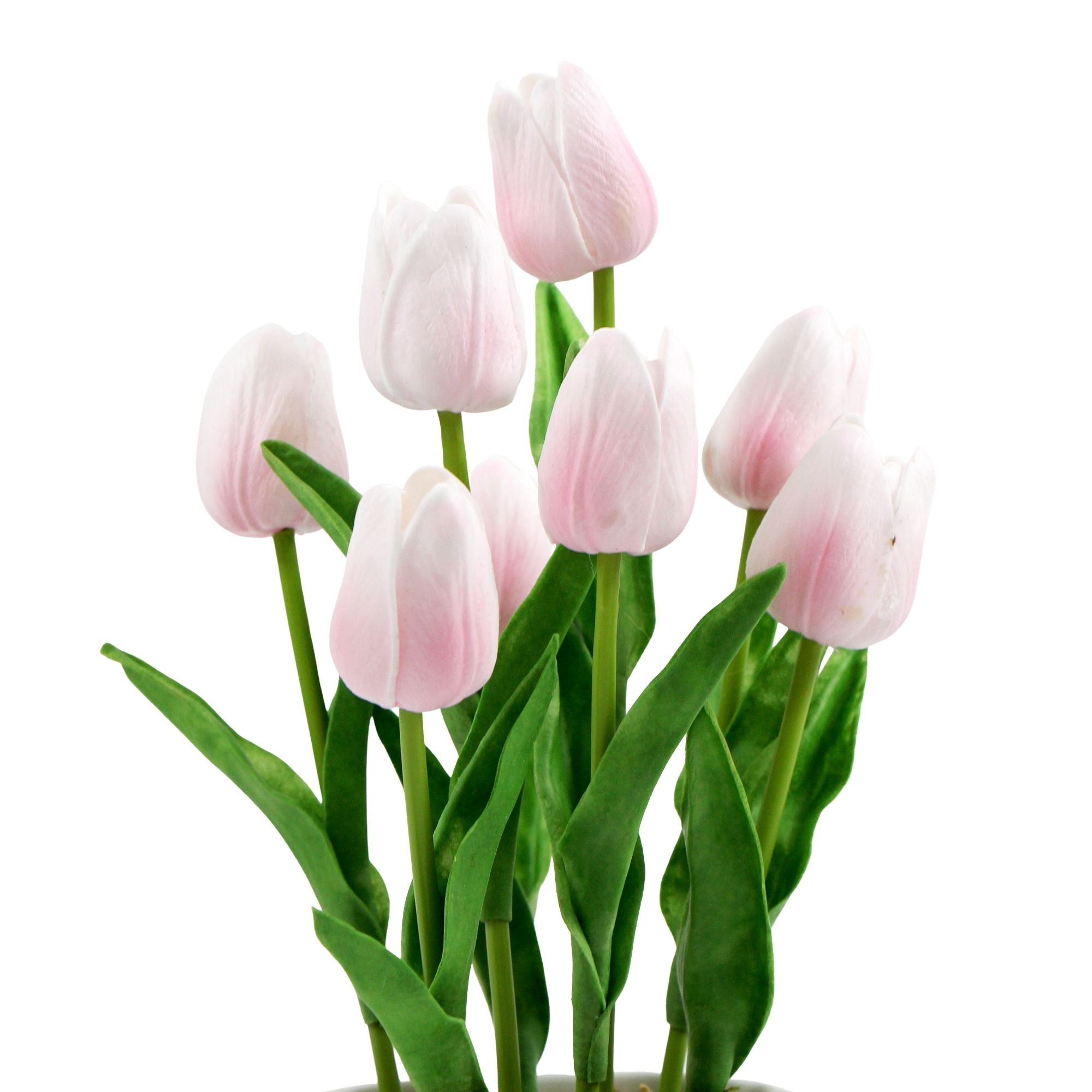 Flowering Pink Artificial Tulip Plant Arrangement With Ceramic Bowl 35cm-Home &amp; Garden &gt; Artificial Plants-PEROZ Accessories