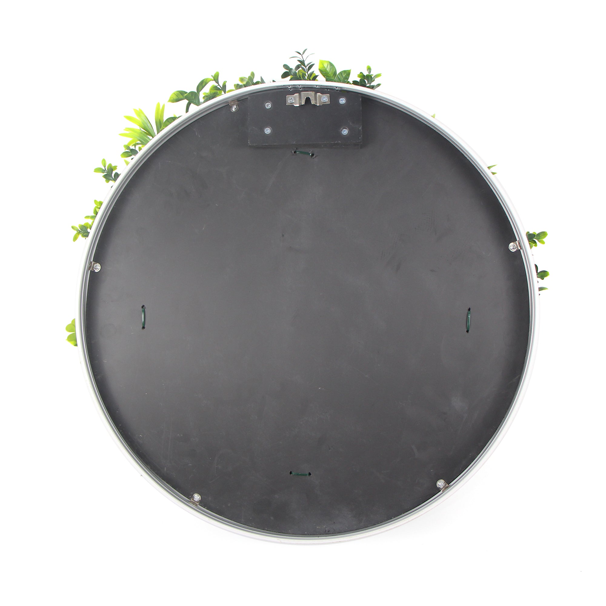 Flowering White Artificial Green Wall Disc UV Resistant 100cm (White Frame)-Home &amp; Garden &gt; Artificial Plants-PEROZ Accessories