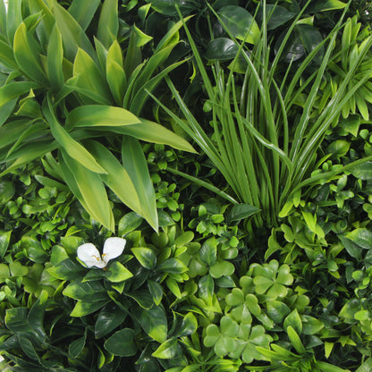 Flowering White Artificial Green Wall Disc UV Resistant 100cm (White Frame)-Home &amp; Garden &gt; Artificial Plants-PEROZ Accessories