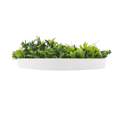Flowering White Artificial Green Wall Disc UV Resistant 100cm (White Frame)-Home &amp; Garden &gt; Artificial Plants-PEROZ Accessories