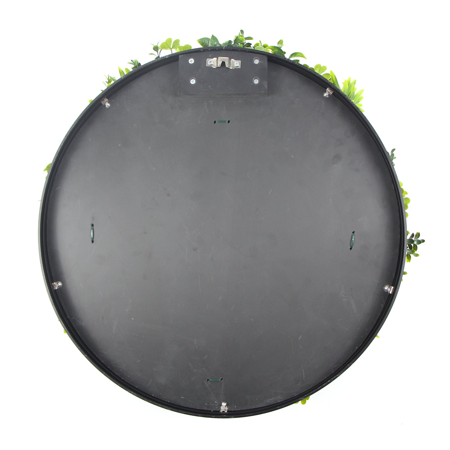 Flowering White Artificial Green Wall Disc UV Resistant 100cm (Black Frame)-Home &amp; Garden &gt; Artificial Plants-PEROZ Accessories