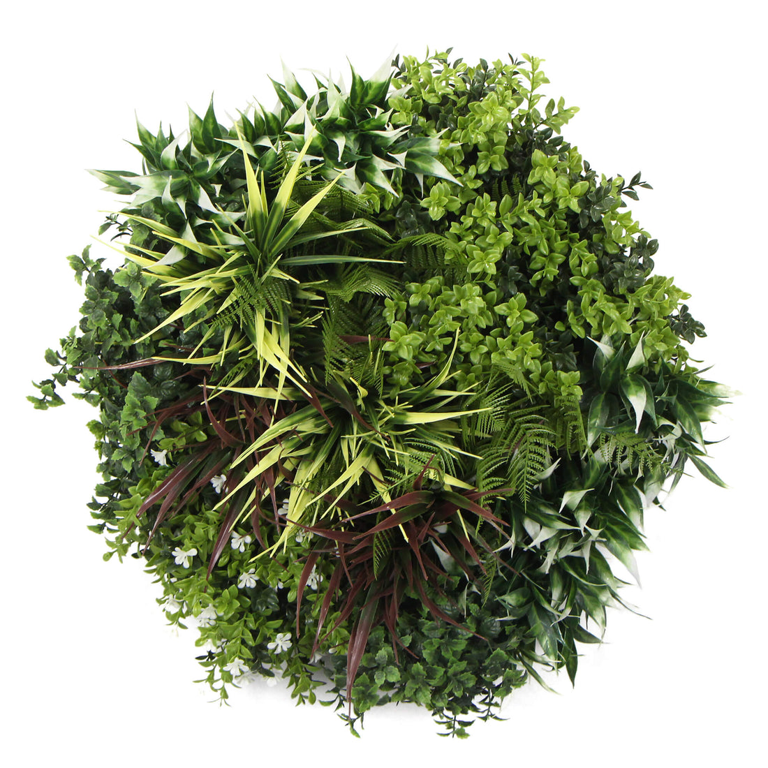 Slimline Artificial Green Wall Disc Art 50cm Green Field UV Resistant (Black)-Home &amp; Garden &gt; Artificial Plants-PEROZ Accessories
