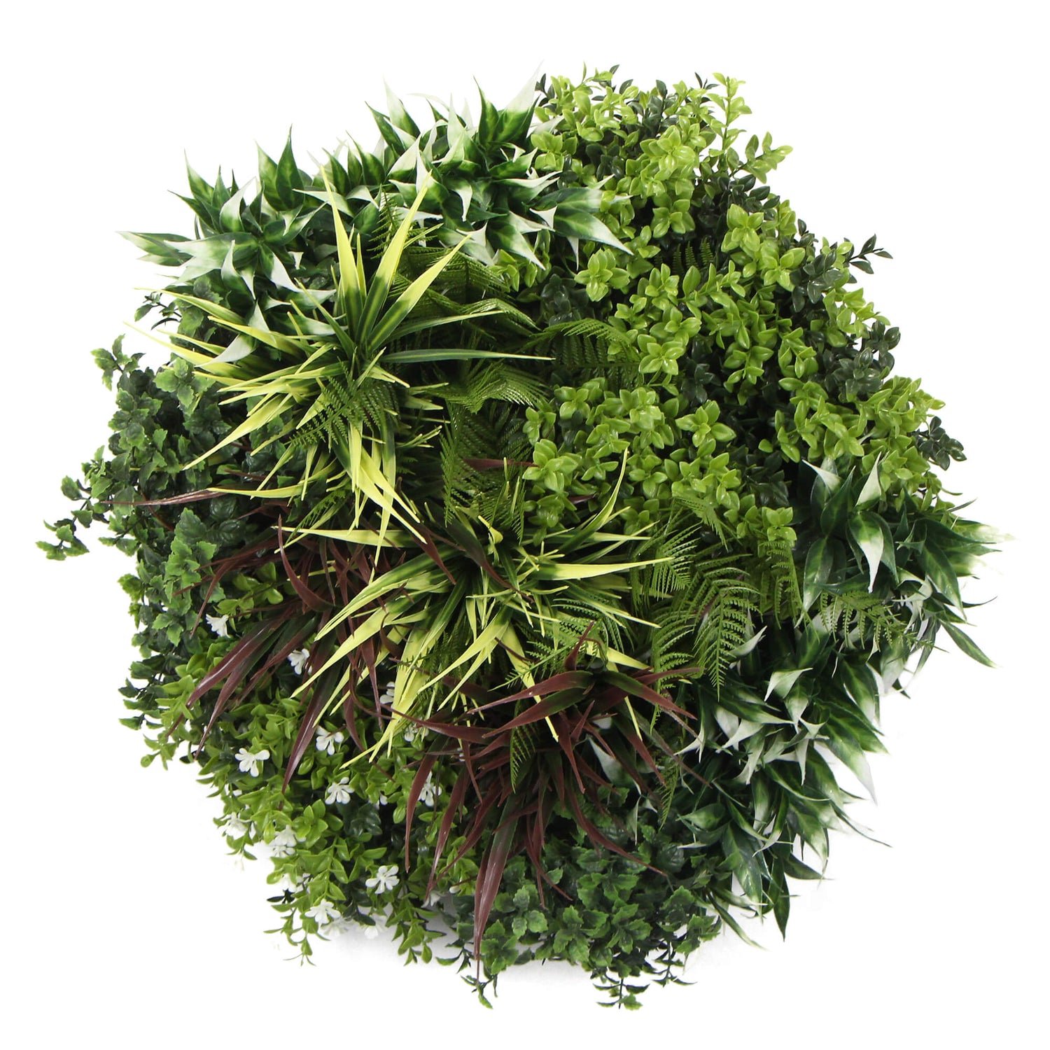 Slimline Artificial Green Wall Disc Art 50cm Green Field UV Resistant (Black)-Home &amp; Garden &gt; Artificial Plants-PEROZ Accessories
