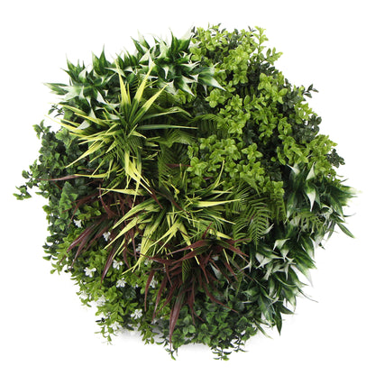 Slimline Artificial Green Wall Disc Art 50cm Green Field UV Resistant (Black)-Home &amp; Garden &gt; Artificial Plants-PEROZ Accessories