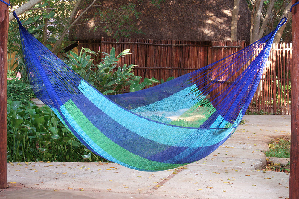 Mayan Legacy Single Size Cotton Mexican Hammock in Oceanica Colour-Hammock-PEROZ Accessories