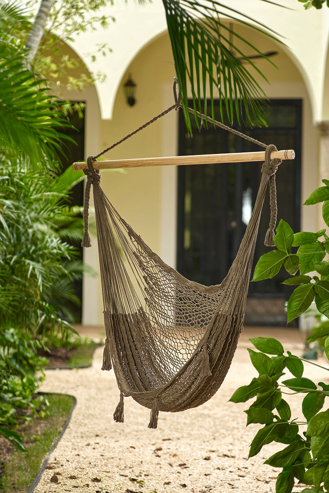 Mayan Legacy Extra Large Outdoor Cotton Mexican Hammock Chair in Cedar Colour-Hammock-PEROZ Accessories