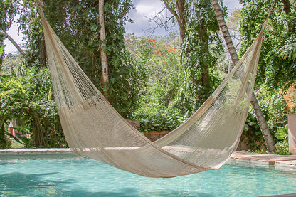 Mayan Legacy Jumbo Size Super Nylon Mexican Hammock in Cream Colour-Hammock-PEROZ Accessories