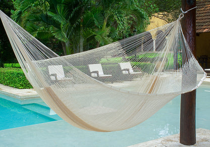 Mayan Legacy Jumbo Size Super Nylon Mexican Hammock in Cream Colour-Hammock-PEROZ Accessories