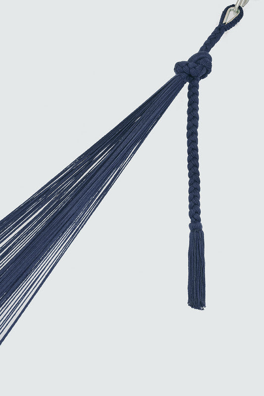 Outdoor undercover cotton Mayan Legacy hammock with hand crocheted tassels King Size Blue-Hammock-PEROZ Accessories