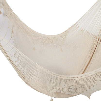 Outdoor undercover cotton Mayan Legacy hammock with hand crocheted tassels King Size Marble-Hammock-PEROZ Accessories