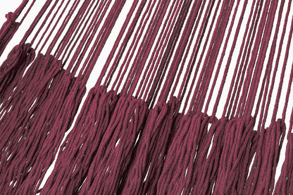 Outdoor undercover cotton Mayan Legacy hammock with hand crocheted tassels King Size Maroon-Hammock-PEROZ Accessories