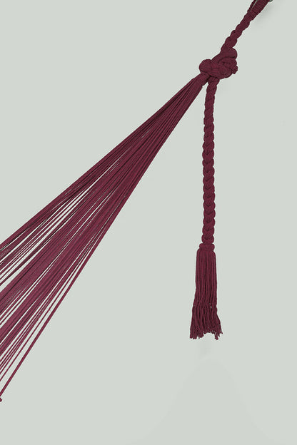 Outdoor undercover cotton Mayan Legacy hammock with hand crocheted tassels King Size Maroon-Hammock-PEROZ Accessories