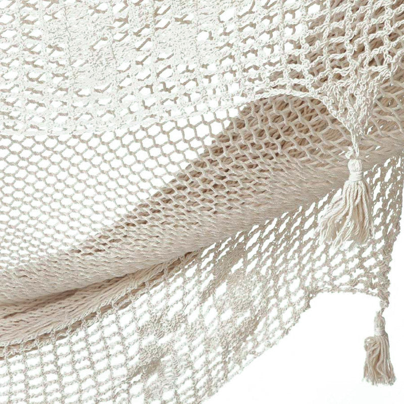 Outdoor undercover cotton Mayan Legacy hammock with hand crocheted tassels Queen Size Marble Colour-Hammock-PEROZ Accessories