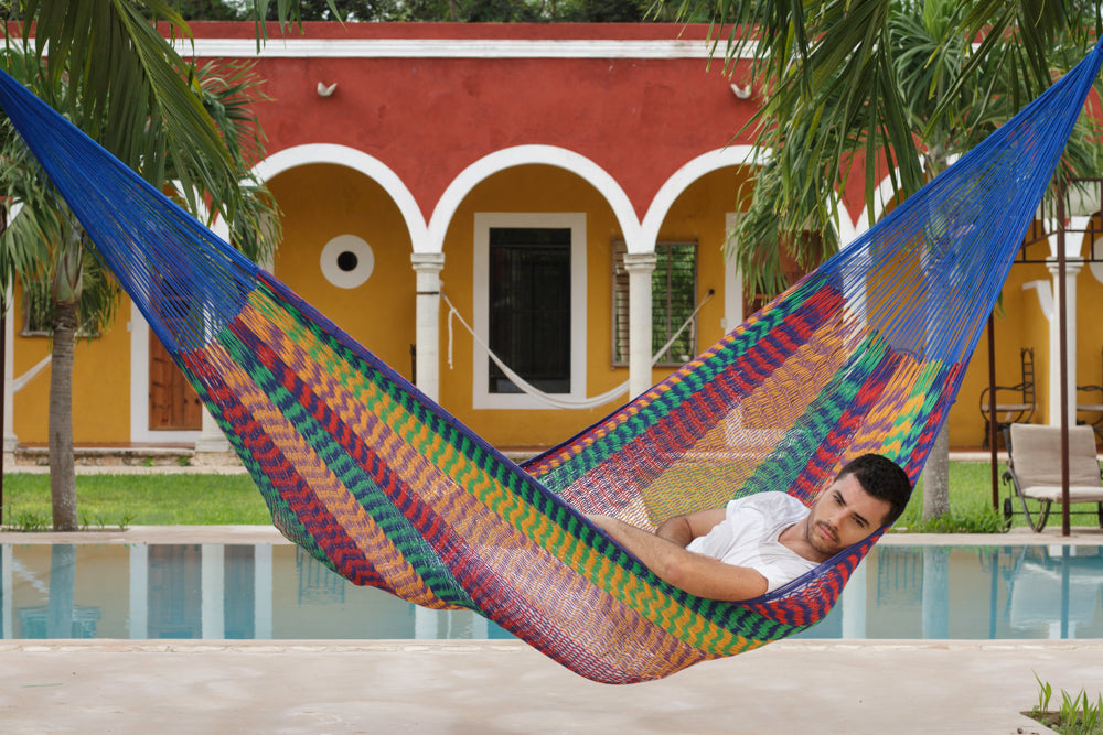 Outdoor undercover cotton Mayan Legacy hammock Family size Mexicana-Hammock-PEROZ Accessories