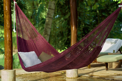 Outdoor undercover cotton Mayan Legacy hammock King size Maroon-Hammock-PEROZ Accessories