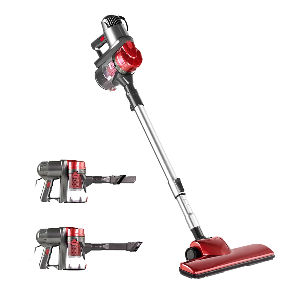 Devanti Corded Handheld Bagless Vacuum Cleaner - Red and Silver-Appliances &gt; Vacuum Cleaners-PEROZ Accessories