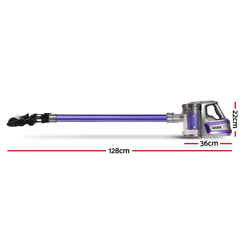 Devanti 150W Stick Handstick Handheld Cordless Vacuum Cleaner 2-Speed with Headlight Purple-Appliances &gt; Vacuum Cleaners-PEROZ Accessories