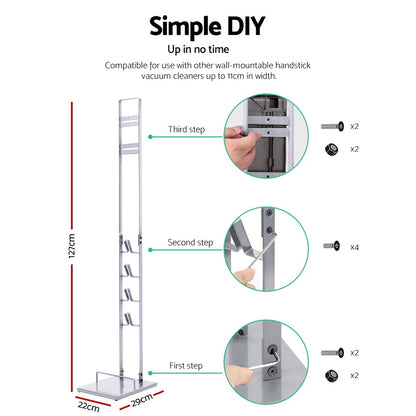 Artiss Freestanding Dyson Vacuum Stand Rack Holder for Dyson V6 V7 V8 V10 V11 V12 Silver-Appliances &gt; Vacuum Cleaners - Peroz Australia - Image - 2