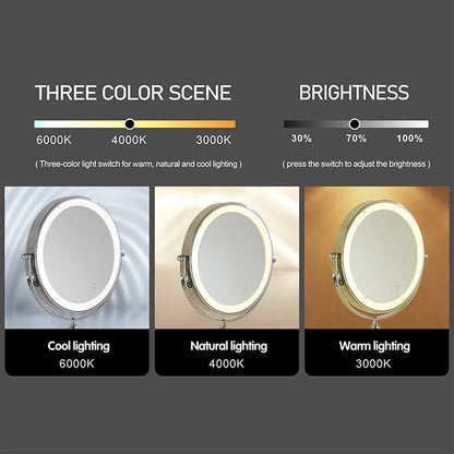 Anyvogue Silver 8in Wall Mounted Smart LED Makeup Mirror Double Sided Touch Dimming Adjustable 3x Magnification USB Type-Makeup Mirror-PEROZ Accessories