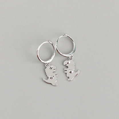 Anyco Earrings Sterling Silver Bohemian Creative Cute Punk Dinosaur Stud For Women Girl Perfect Fashion Stylish Accessories Jewelry Gifts-Earrings-PEROZ Accessories