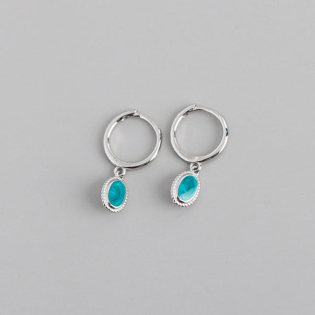 Anyco Earrings Sterling Silver Luxury Chic Round Green Zircon Stud For Women Girl Teen Fashion Stylish Accessories Jewelry Gifts-Earrings-PEROZ Accessories
