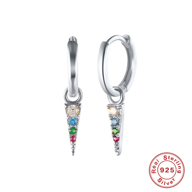 Anyco Earrings Sterling Silver Charm Geometric Spike Tassel Pendant Stud For Women Teen Fashion Stylish Accessories Jewelry Gifts-Earrings-PEROZ Accessories