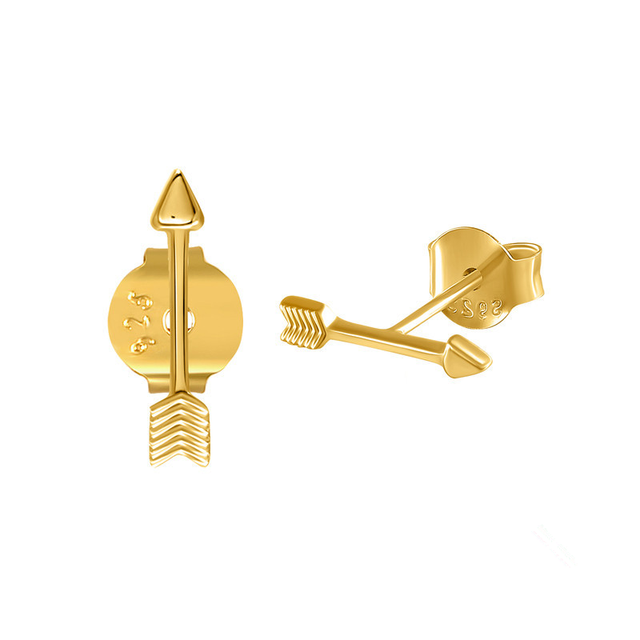 Anyco Earrings Gold Plated Romantic Sweeet Cupid Love Arrow Stud For Women Girl Teen Fashion Stylish Accessories Jewelry Gifts-Earrings-PEROZ Accessories