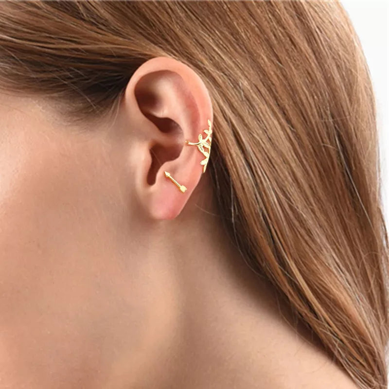 Anyco Earrings Gold Plated Romantic Sweeet Cupid Love Arrow Stud For Women Girl Teen Fashion Stylish Accessories Jewelry Gifts-Earrings-PEROZ Accessories