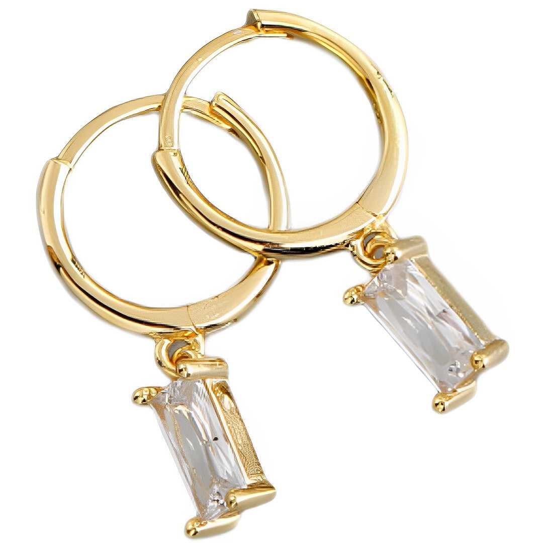 Anyco Earrings Gold Plated White Geometric Square 6 Colors Hanging Stud For Women Girl Teen Chic Fashion Stylish Accessories Jewelry Gifts-Earrings-PEROZ Accessories