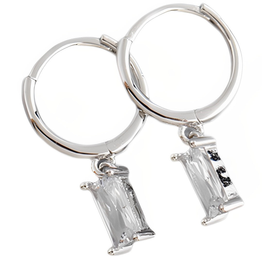 Anyco Earrings Sterling Silver White Geometric Square 6 Colors Hanging Stud For Women Girl Teen Chic Fashion Stylish Accessories Jewelry Gifts-Earrings-PEROZ Accessories