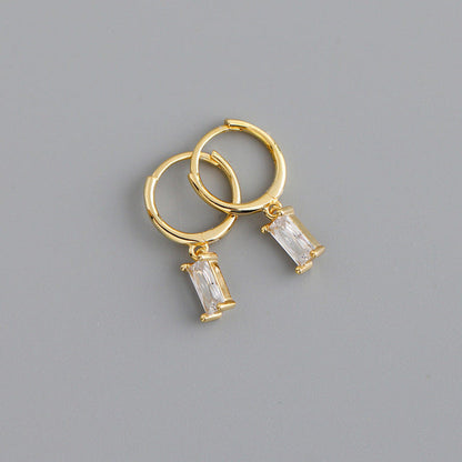 Anyco Earrings Gold Plated White Geometric Square 6 Colors Hanging Stud For Women Girl Teen Chic Fashion Stylish Accessories Jewelry Gifts-Earrings-PEROZ Accessories